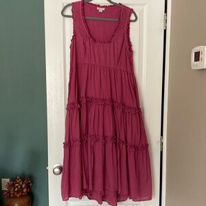 SUNDANCE Magenta Cotton Maxi Dress - M